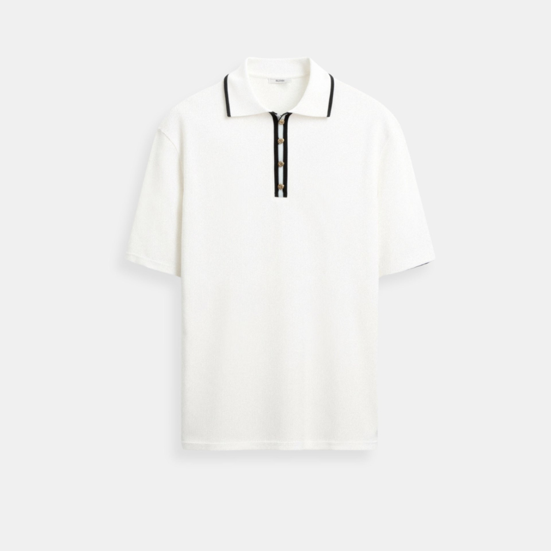 Lys & Længe Contrast Elegant Trim Button-Up Polo