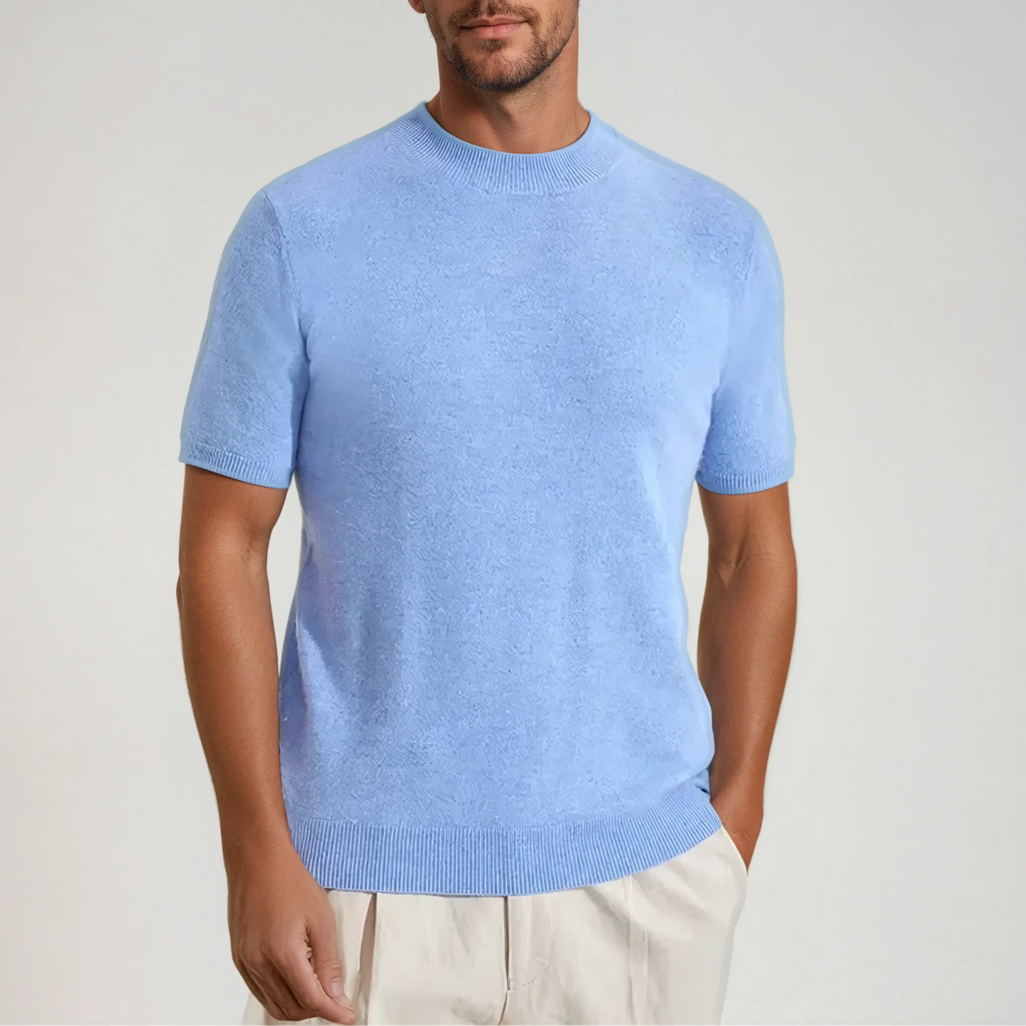 Cashwool T-shirt Lichtblauw