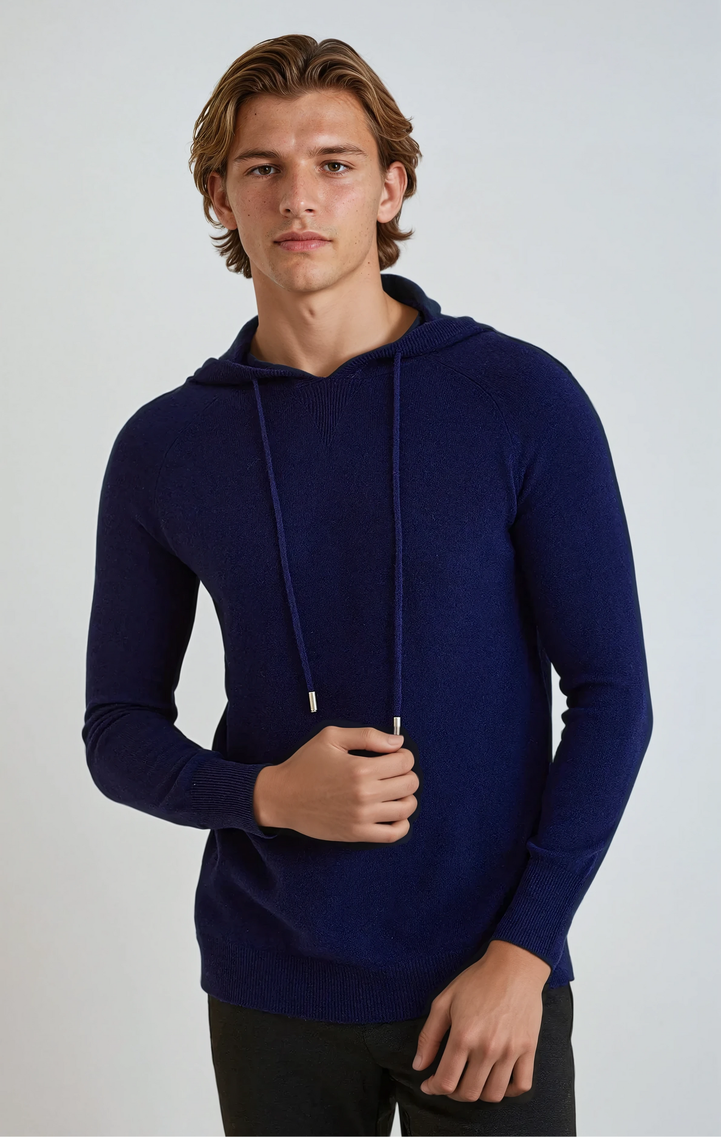 Essential Cashmere Hoodie - Marineblauw