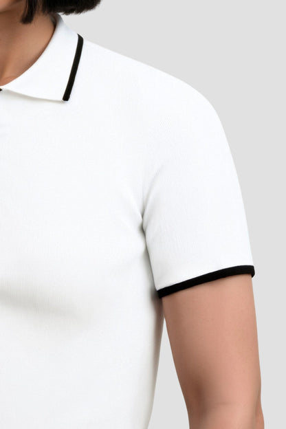 Lys & Længe Contrast Elegant Trim Button-Up Polo