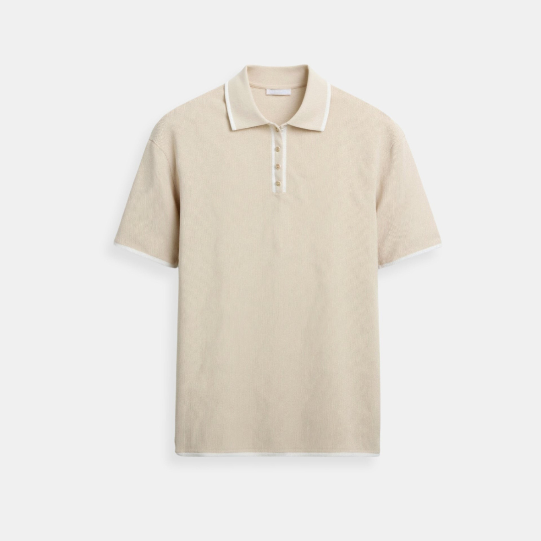 Lys & Længe Contrast Elegant Trim Button-Up Polo